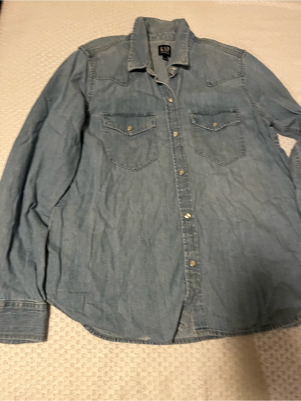 GAP Light Blue Denim Western Shirt Jacket